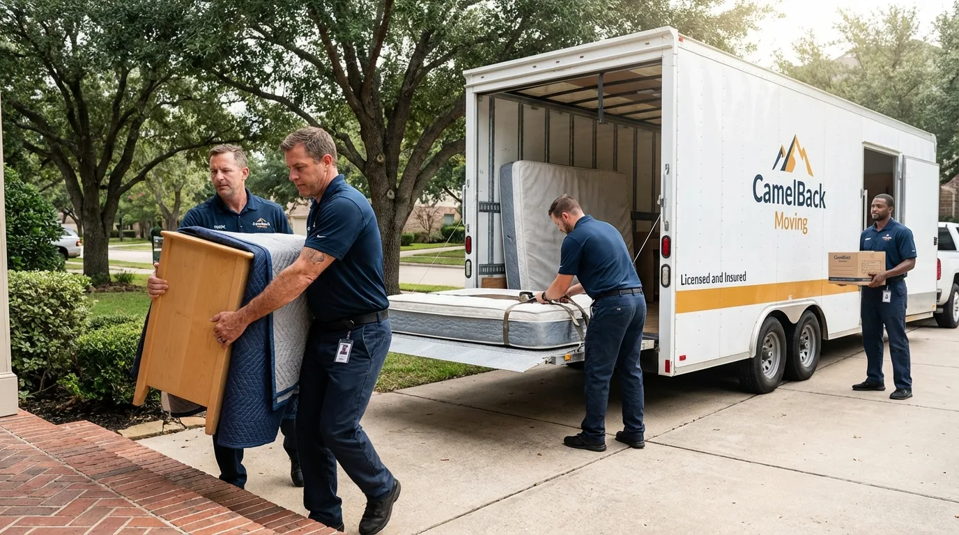 Crew loading residential truck for cross-state move from Wheat Ridge, CO